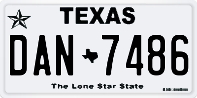 TX license plate DAN7486