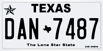 TX license plate DAN7487
