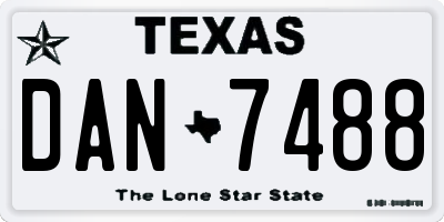 TX license plate DAN7488