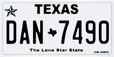 TX license plate DAN7490