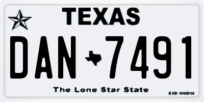 TX license plate DAN7491