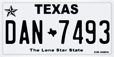 TX license plate DAN7493