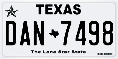 TX license plate DAN7498