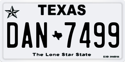 TX license plate DAN7499