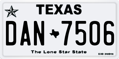 TX license plate DAN7506