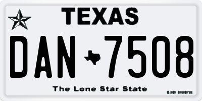 TX license plate DAN7508