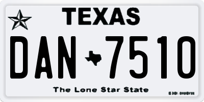 TX license plate DAN7510