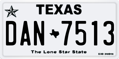 TX license plate DAN7513
