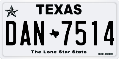 TX license plate DAN7514