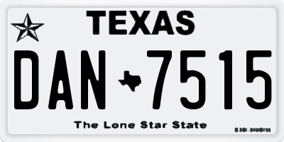 TX license plate DAN7515