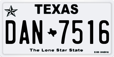 TX license plate DAN7516