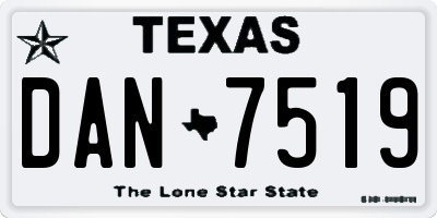 TX license plate DAN7519