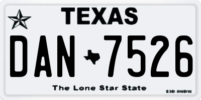TX license plate DAN7526