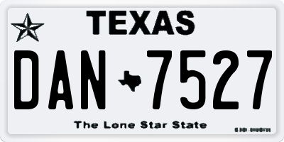 TX license plate DAN7527