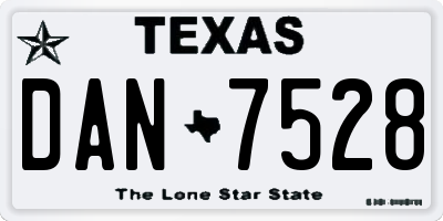 TX license plate DAN7528