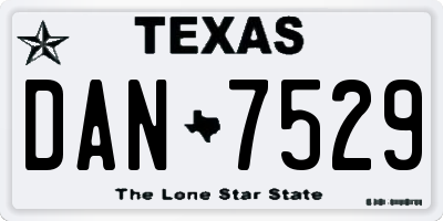 TX license plate DAN7529