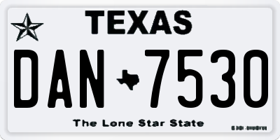 TX license plate DAN7530