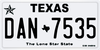 TX license plate DAN7535
