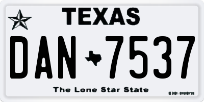 TX license plate DAN7537