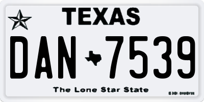 TX license plate DAN7539