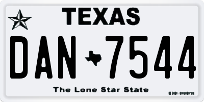 TX license plate DAN7544