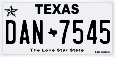 TX license plate DAN7545