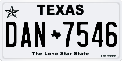 TX license plate DAN7546