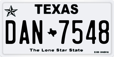 TX license plate DAN7548