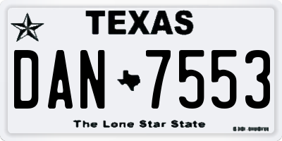 TX license plate DAN7553