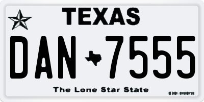 TX license plate DAN7555