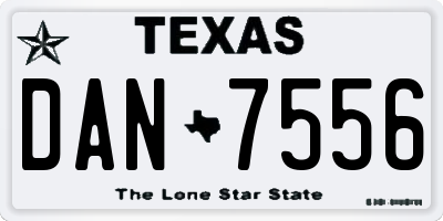 TX license plate DAN7556