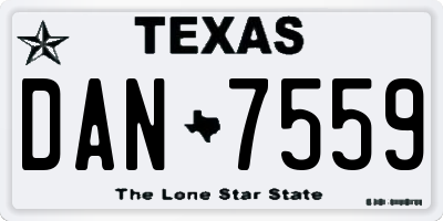 TX license plate DAN7559