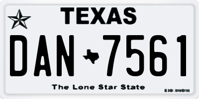 TX license plate DAN7561
