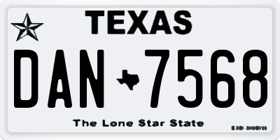 TX license plate DAN7568