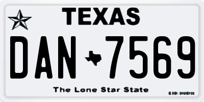 TX license plate DAN7569