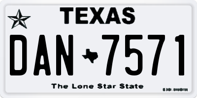 TX license plate DAN7571