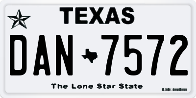 TX license plate DAN7572