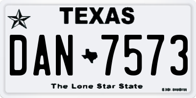 TX license plate DAN7573