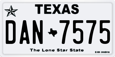 TX license plate DAN7575