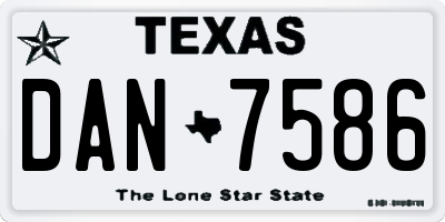 TX license plate DAN7586