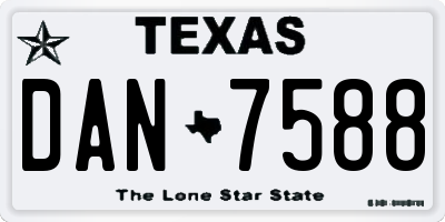 TX license plate DAN7588