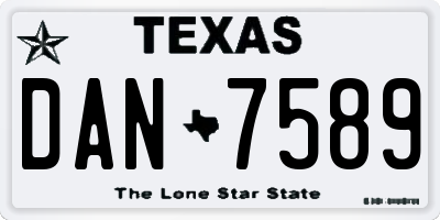 TX license plate DAN7589