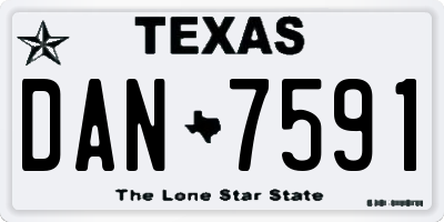 TX license plate DAN7591