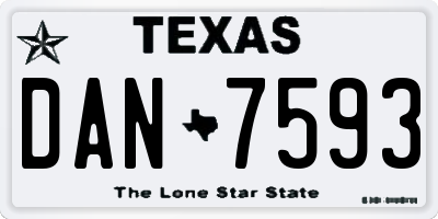 TX license plate DAN7593