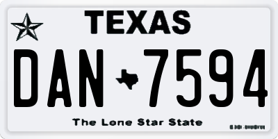 TX license plate DAN7594