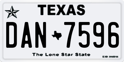 TX license plate DAN7596