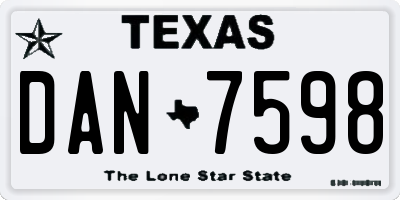 TX license plate DAN7598