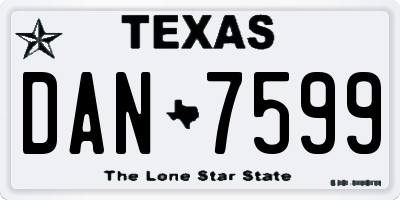 TX license plate DAN7599