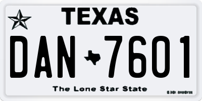 TX license plate DAN7601