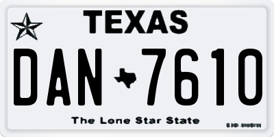 TX license plate DAN7610
